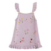 Patique Lila Çiçek Nakışlı Triko Elbise